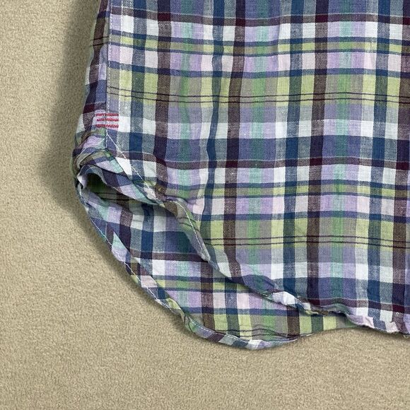 Canterbury Of New Zealand Shirt Mens 2XL Multicolor‎ Plaid Shirt Sleeve Linen - Picture 8 of 12